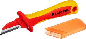 KRAFTOOL KN-1, 1000 В, прямой, диэлектрический нож электрика (45401)