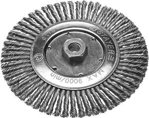 Щетка дисковая для УШМ ЗУБР, 35192-175, серия "Эксперт", жгутированная стальная проволока 0.5 мм, 175 мм/М14